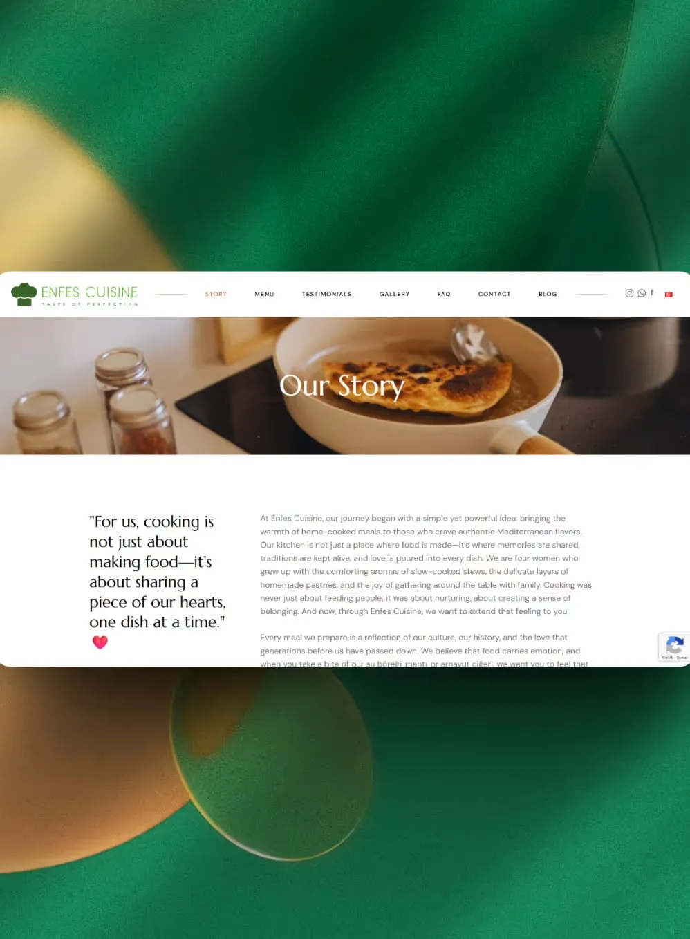 Enfes Cuisine için yapılan iş