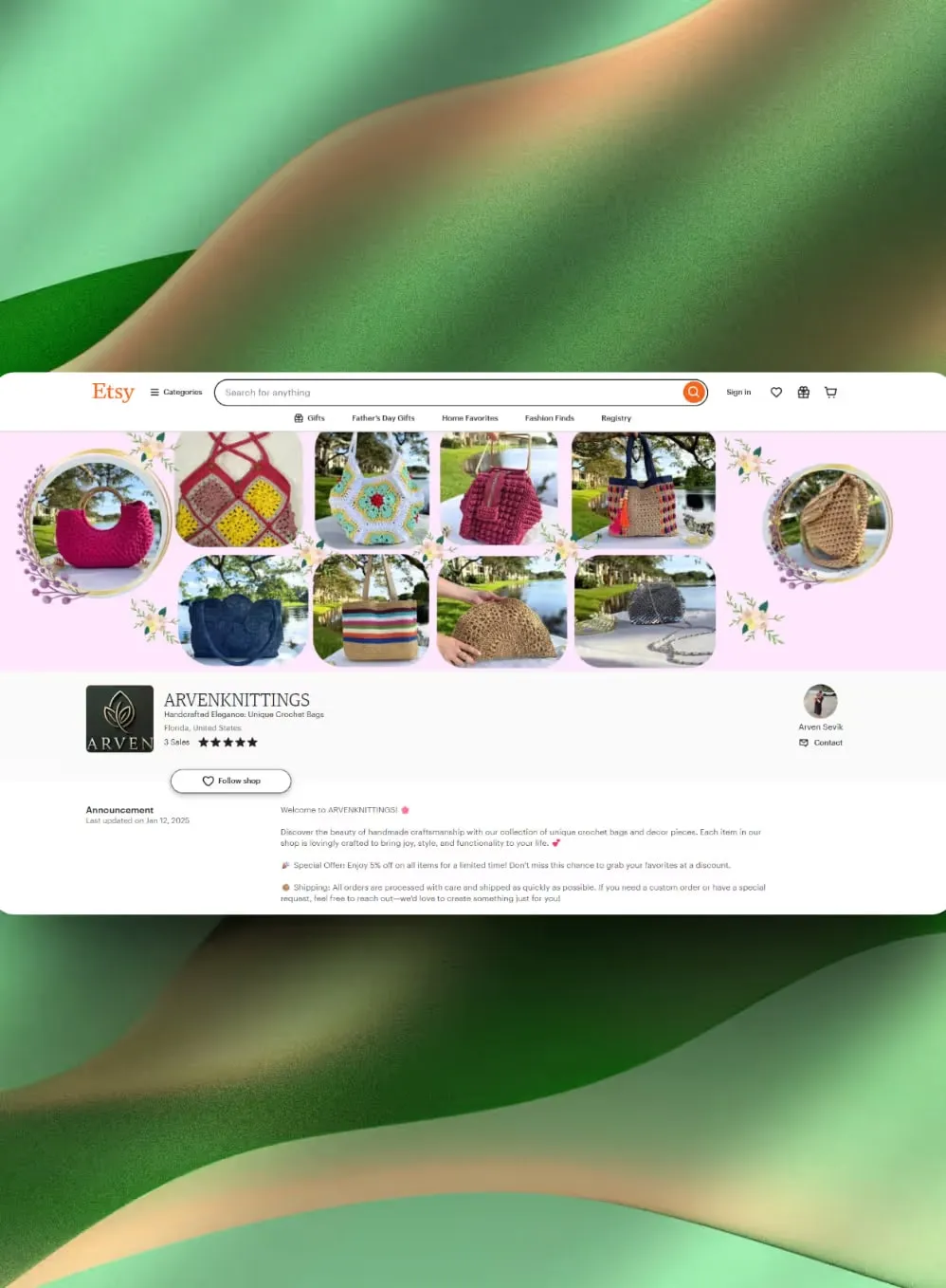 Arven Knittings için yapılan iş